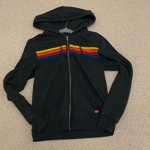 aviator nation five stripe zip up size small